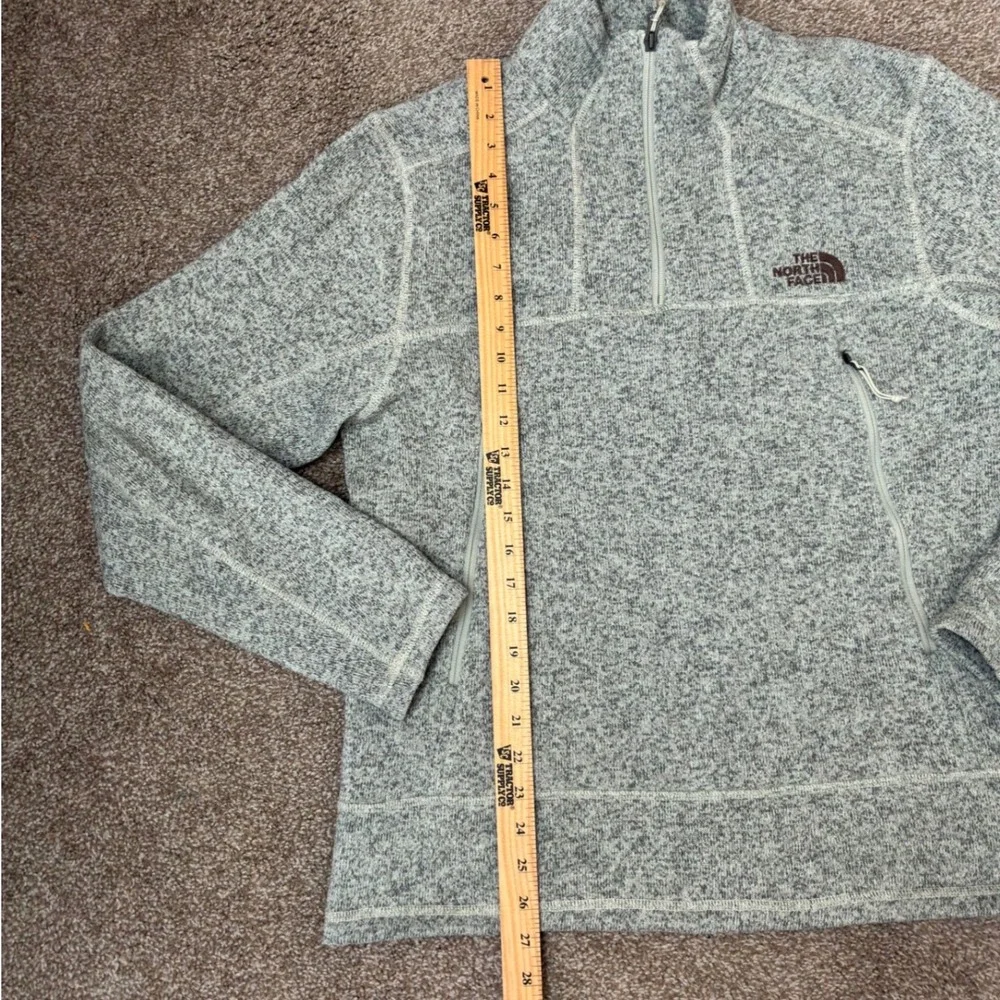 The North Face Mens Gray Marled Fleece 1/4 Zip Pullover Jacket Size Large L